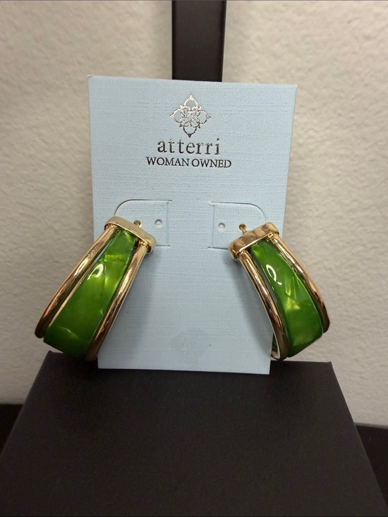 Atterri Jewelry - Atterri | Classic Green Statement Hoop Earrings